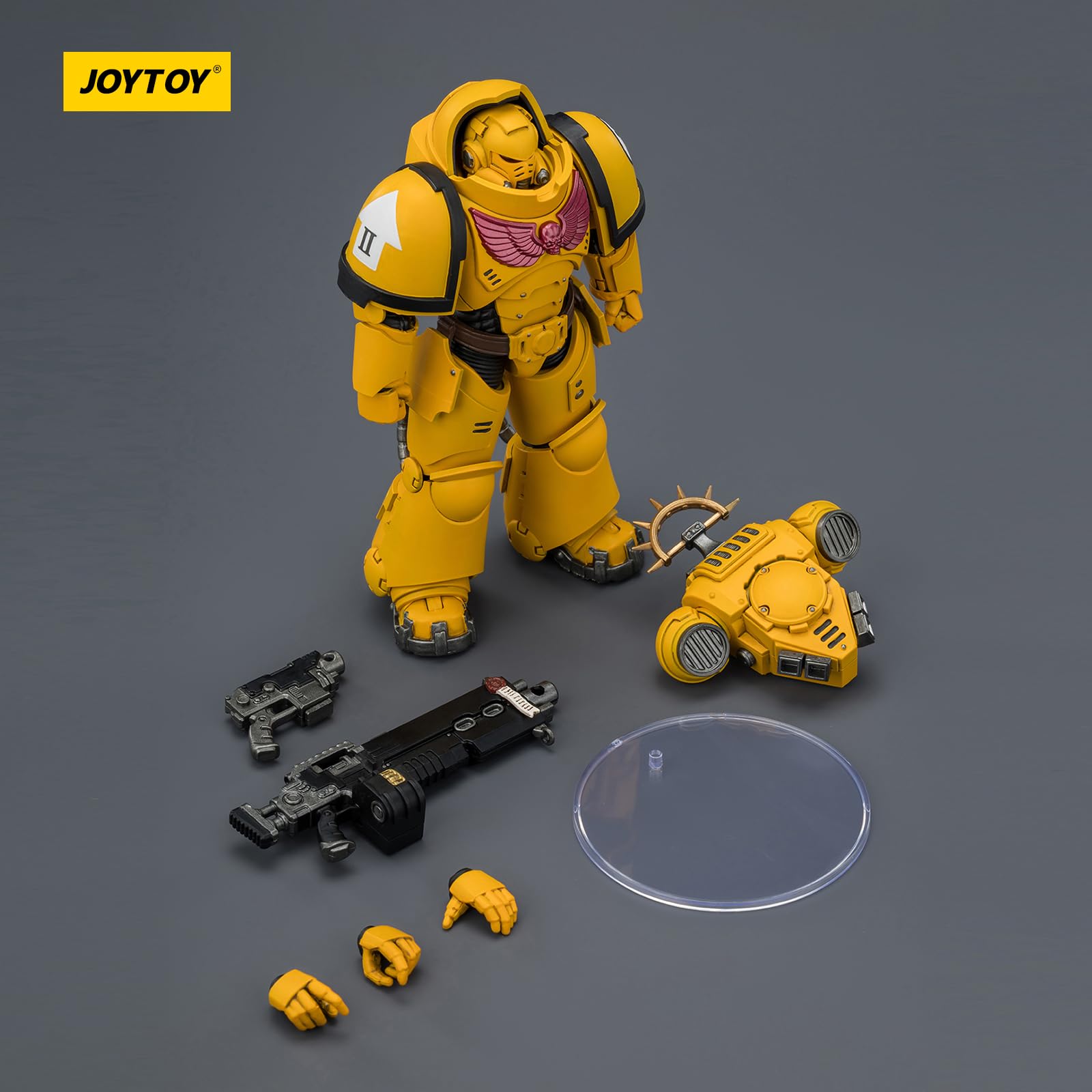 JOYTOY Warhammer 40k Space Marine 2, Game Edition Imperial Fists, intercesor pesado con rifle de perno pesado y pistola de perno 1/18, figura de acción para coleccionar y mostrar modelo