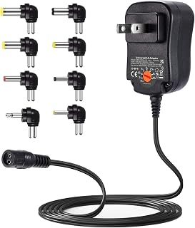 Powseed 12W Universal AC Adapter DC 3V 4.5V 5V 6V 7.5V 9V 12V Power Cord for Household Electronics CCTV IP Camers Routers Speaker Tablet Webcam USB Devices Multi Voltage 1000mA Wall Cord Charger