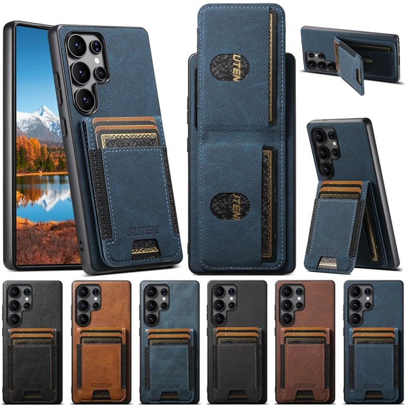 Étui Samsung Galaxy S23 Plus en cuir marron marbré de style vintage chic - 2