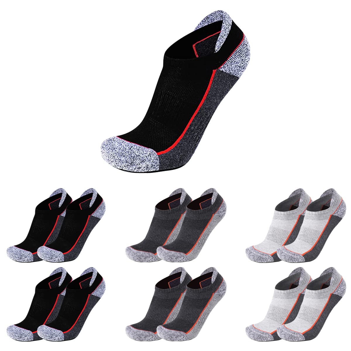 ISI WORK | 6 Paia Calze da Lavoro Uomo Donna - Calzini Cotone Traspiranti Altezza Metà Polpaccio - Calze per Scarpe Antinfortunistiche - Rinforzante e Traspiranti (Taglie da 35 a 50)