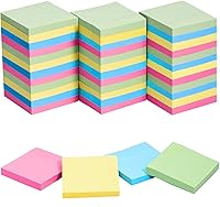 Vista 9 de HappyHapi 36 blocs de notas adhesivas de 3 x 3 pulgadas, 80 hojas/bloc, 8 blocs de notas autoadhesivas de colores brillantes, notas adhesivas