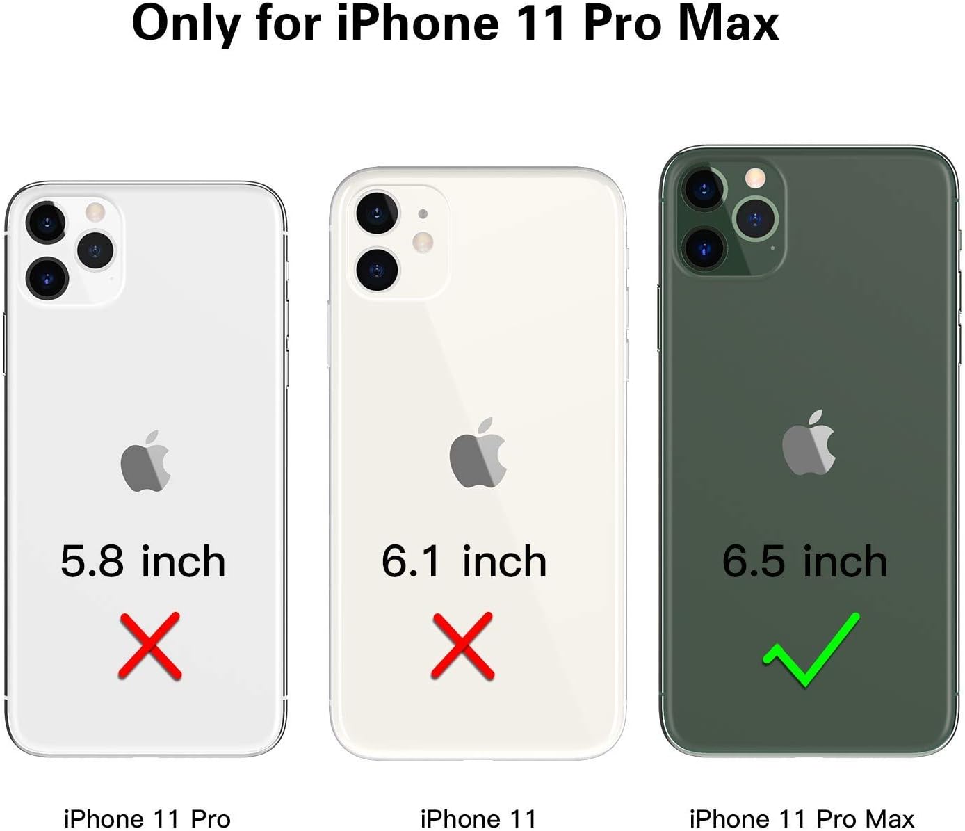 Eonfine Designed for iPhone 11 Pro Max Case, Full-Body Heavy Duty Protection with Built-in Screen Protector Rugged Armor Shockproof Cover for iPhone 11 Pro Max 6.5 Inch 2019 Release (Black/Clear)