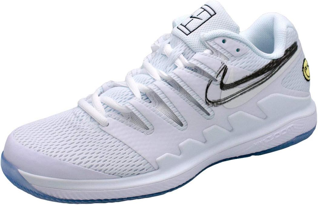 Nike Men's Zoom Vapor X HC Tennis Shoe (7.5 D US, White/Metallic Summit White/Black/Canary)