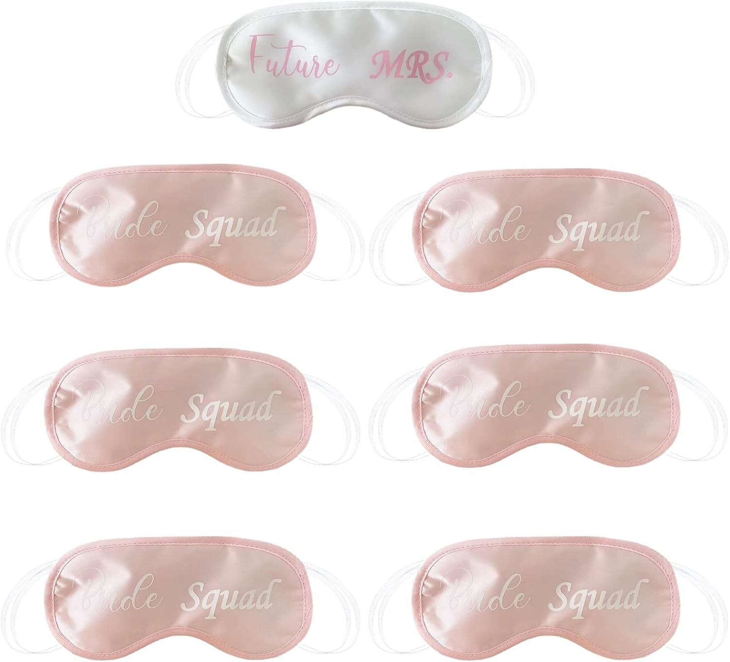 6PCS Bride Sleep Eye Masks Bachelorette Party Favors Soft Sleep Eye Masks Silk Adjustable Bride Blindfold Eye Cover Eye Blinder Bride Sleep Masks Bride Party Sleep Masks for Sleeping Wedding