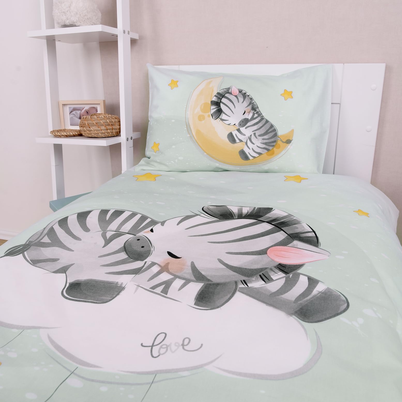 Theonoi Parure de lit pour enfant - Parure de lit complète pour bébé - Housse de couette 100 x 135 cm et taie d'oreiller 40 x 60 cm - Coton certifié Öko-Tex