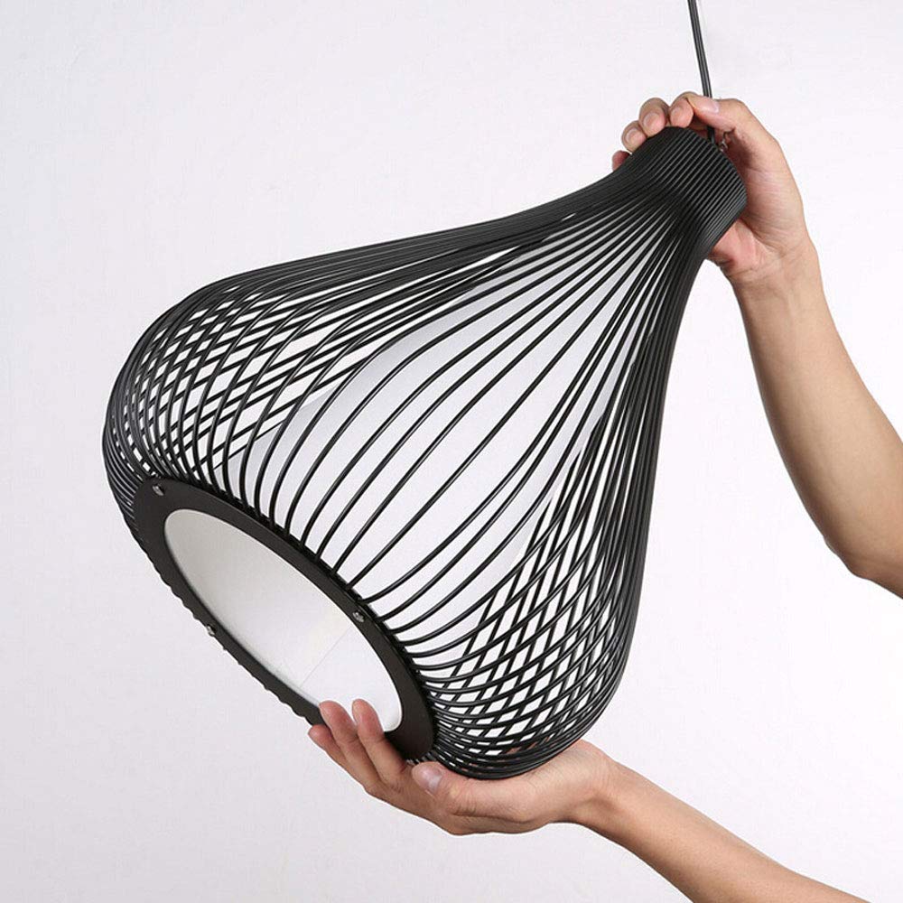 Lampe suspendue pour salon et salle à manger avec cage métallique style moderne