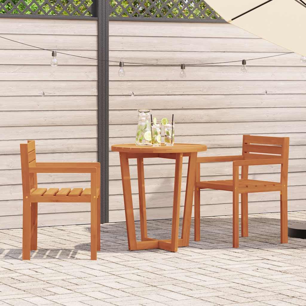 Chaise de jardin en bois d'acacia massif | Lot de 2 sièges extérieurs 50x53x80 cm