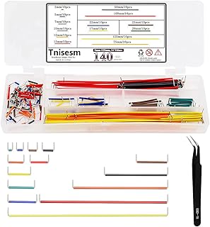 Tnisesm 140 Pcs 14 Vaules 2-125mm Breadboard Jumper Wire Kit with Curved Tweezers for Breadboard Prototyping Solder Circuits TN-27
