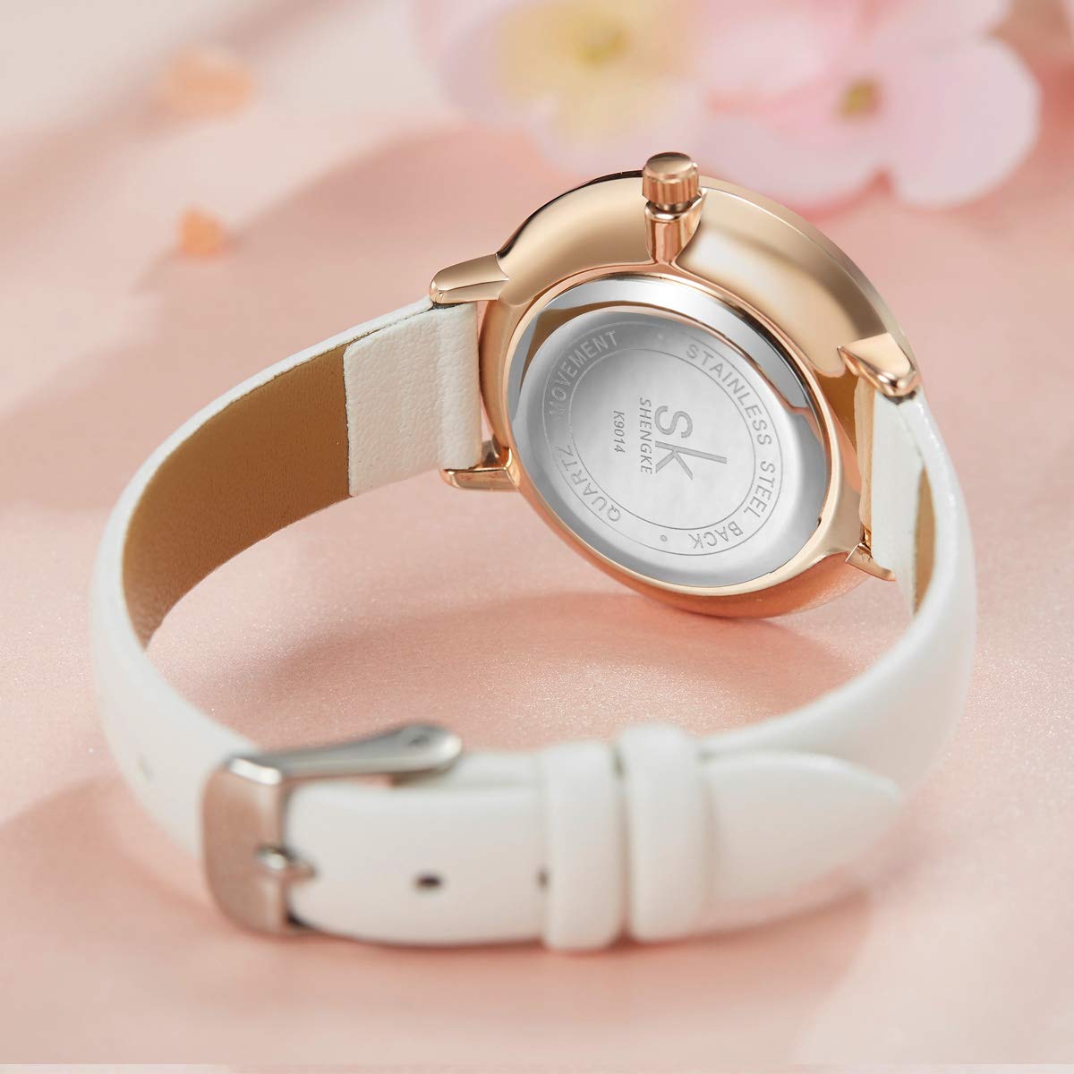 Alienwork SK Montre Femme Fleurs élégant