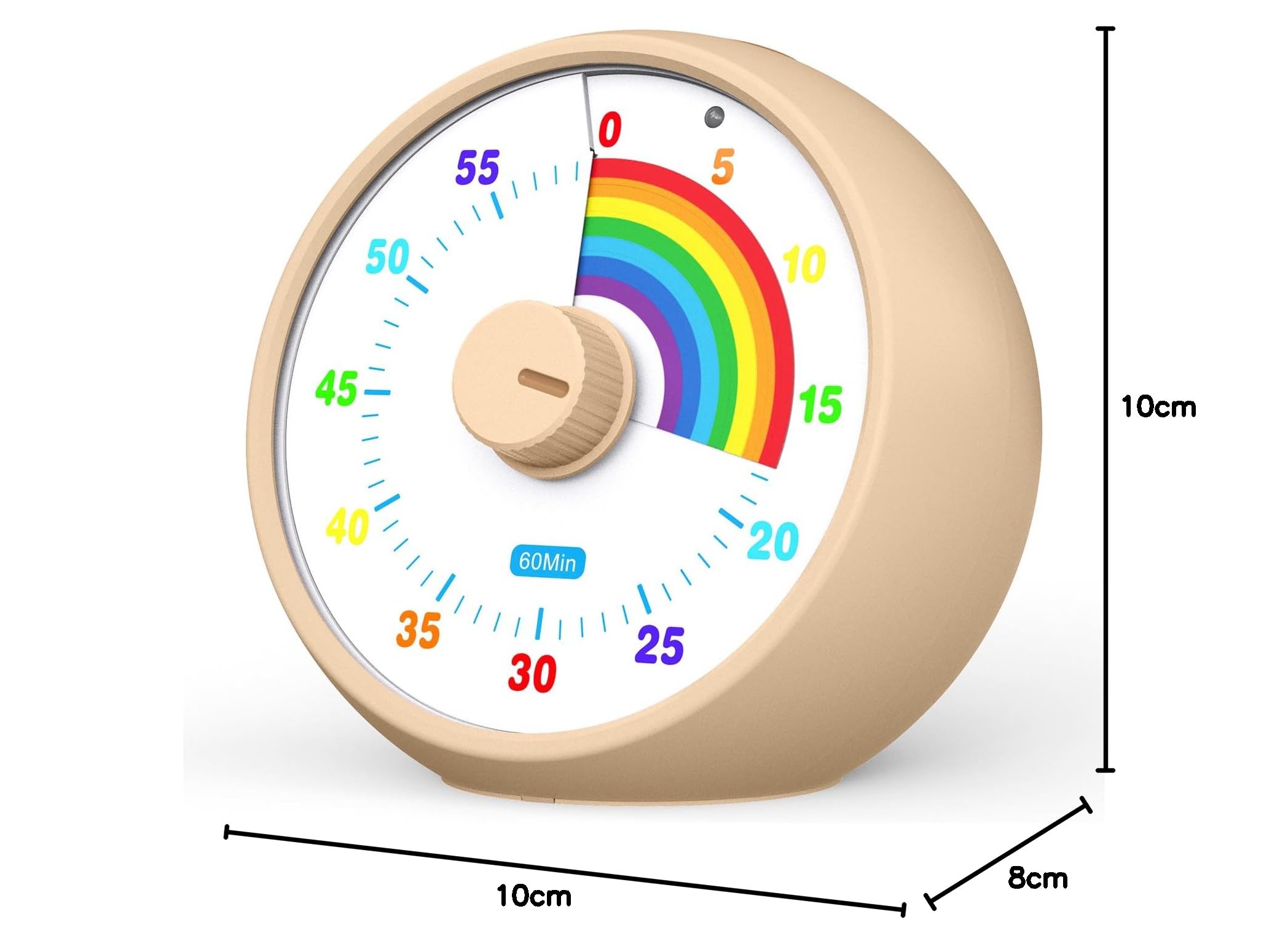 Visual Timer pour Enfants 60 Minutes Compte à Rebours, Outil Gestion du Temps Bureau Silencieux, Pomodoro Timer (Kaki)