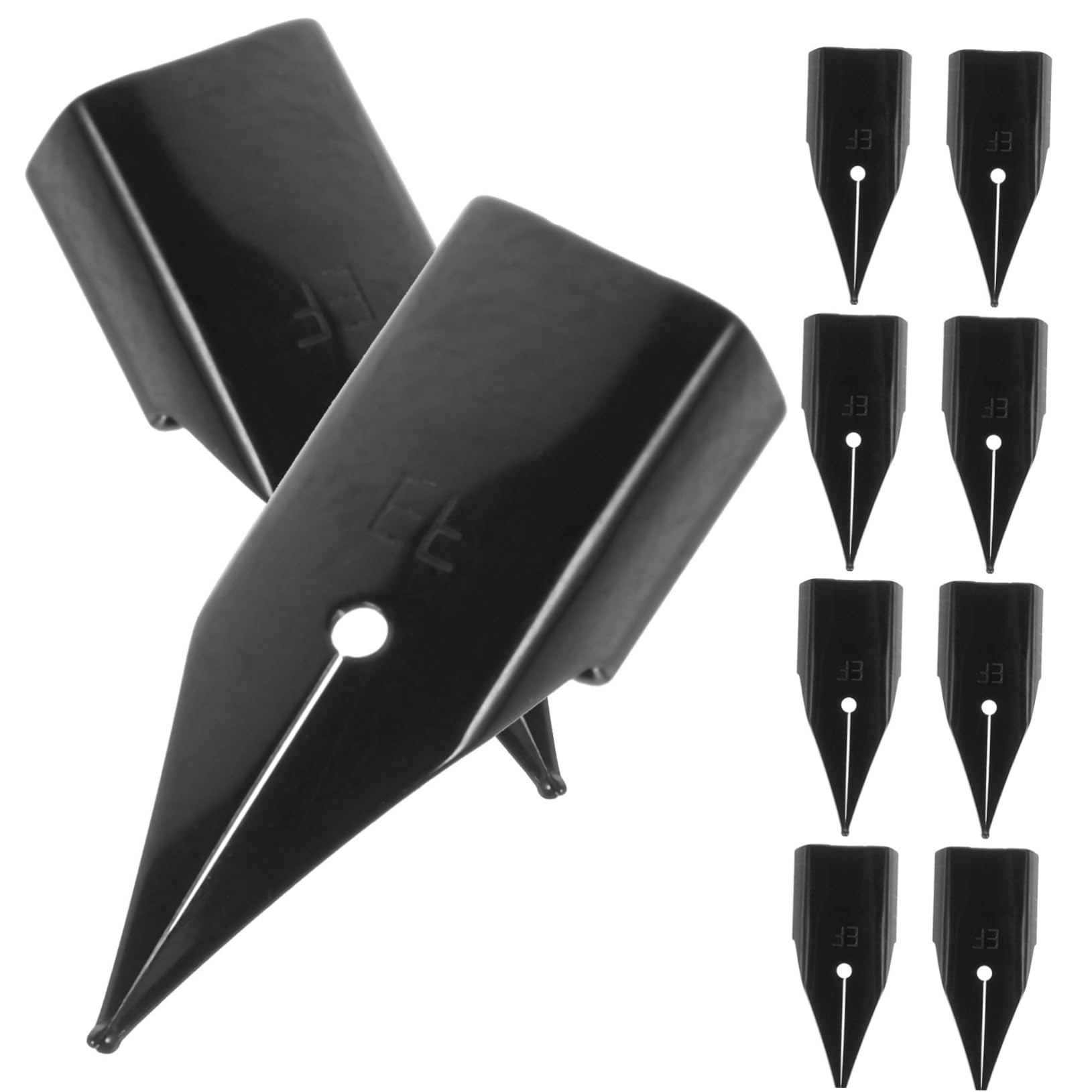 HOMSFOU 10pcs Fountain Pen Nibs Replacement Set Stainless Steel Calligraphy Writing Nibs for Fountain Pen