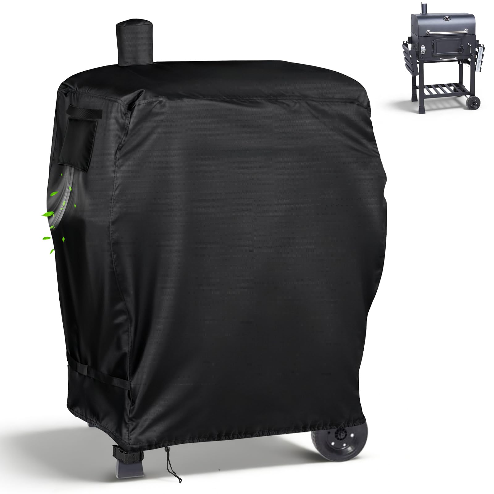 Flymer BBQ Cover for CosmoGrill XL Smoker 420D Waterproof Windproof