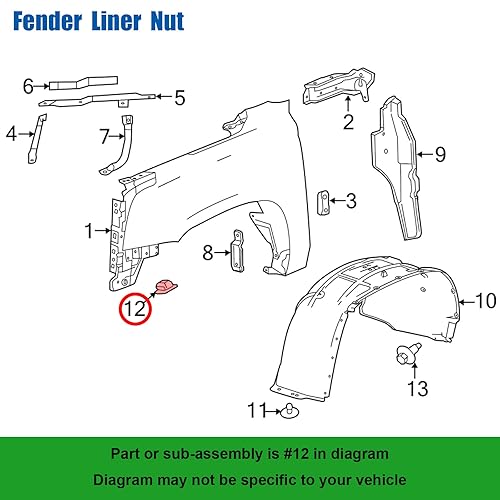 Miniatura 4 de OAUTOO 25 piezas de parachoques protector protector interior panel tuerca clip 11609952 para GM Hummer, Chevy Truck, Buick Trucks, compatible con