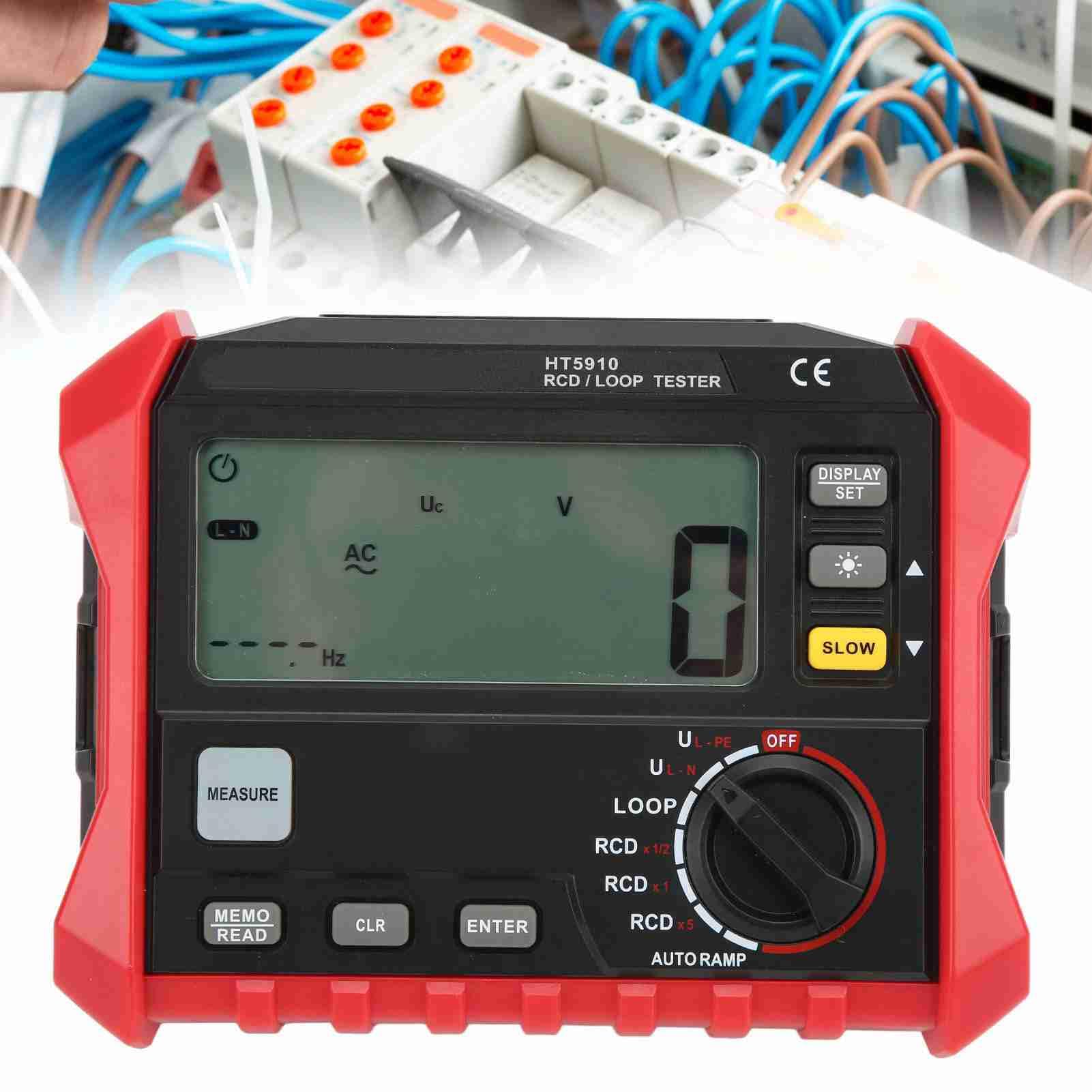 Eujgoov Digitales Isolationsprüfgerät RCD Tester Automatisches Schleifenimpedanzmessgerät für Elektroinstallationen