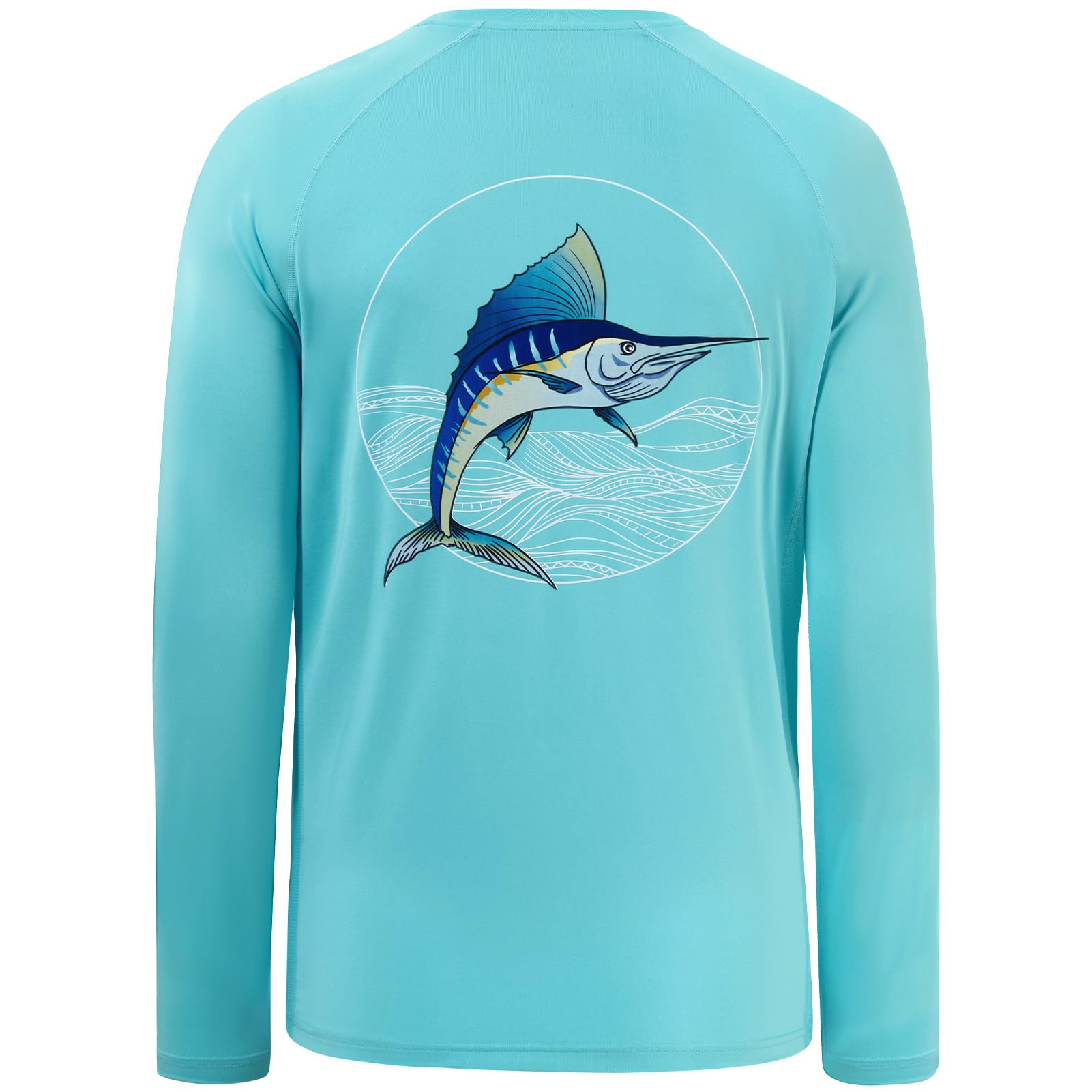 BASSDASH Men’s Fish Graphic UPF 50+ Long Sleeve Fishing Shirts Sun Protection Breathable Moisture Wicking T-Shirt