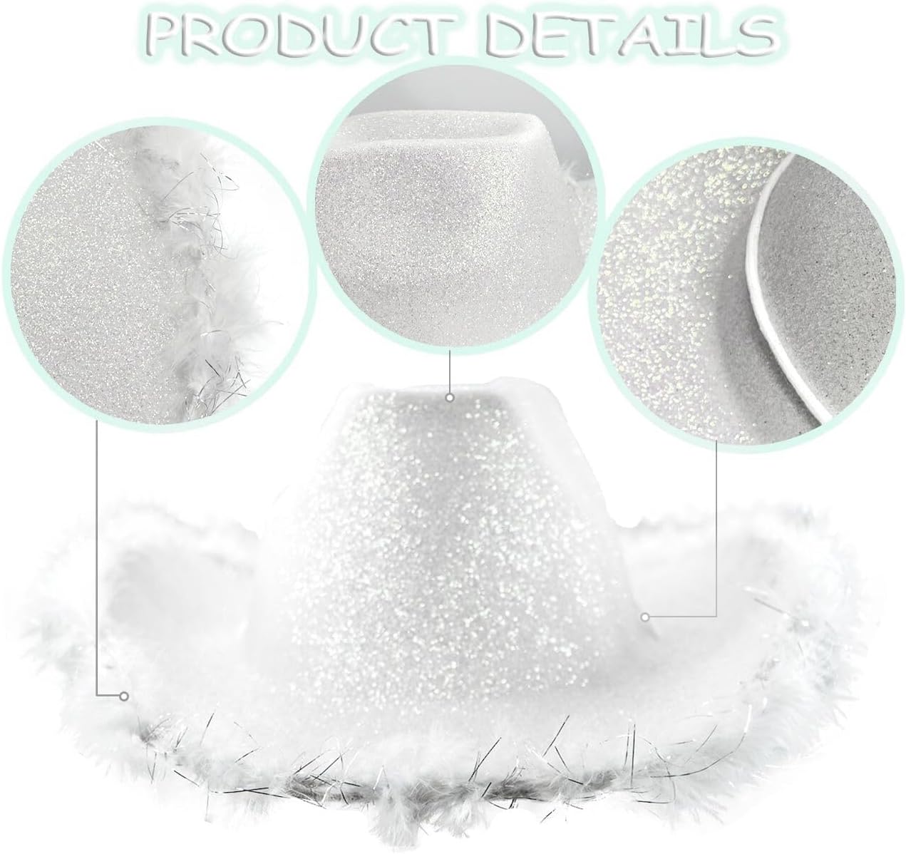 SHENYI Glitter Cowgirl Hat with Heart Sunglasses Body Glitter Face Glitter Cowboy Hat for Women Men Music Festival Party - Image 3