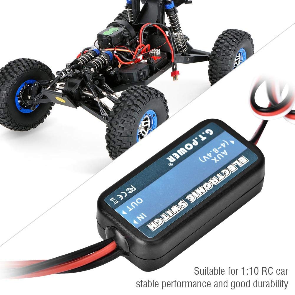 Dilwe Interruptor eléctrico de coche RC, interruptor de receptor de coche de control remoto accesorio de pieza de repuesto para coche RC 1:10
