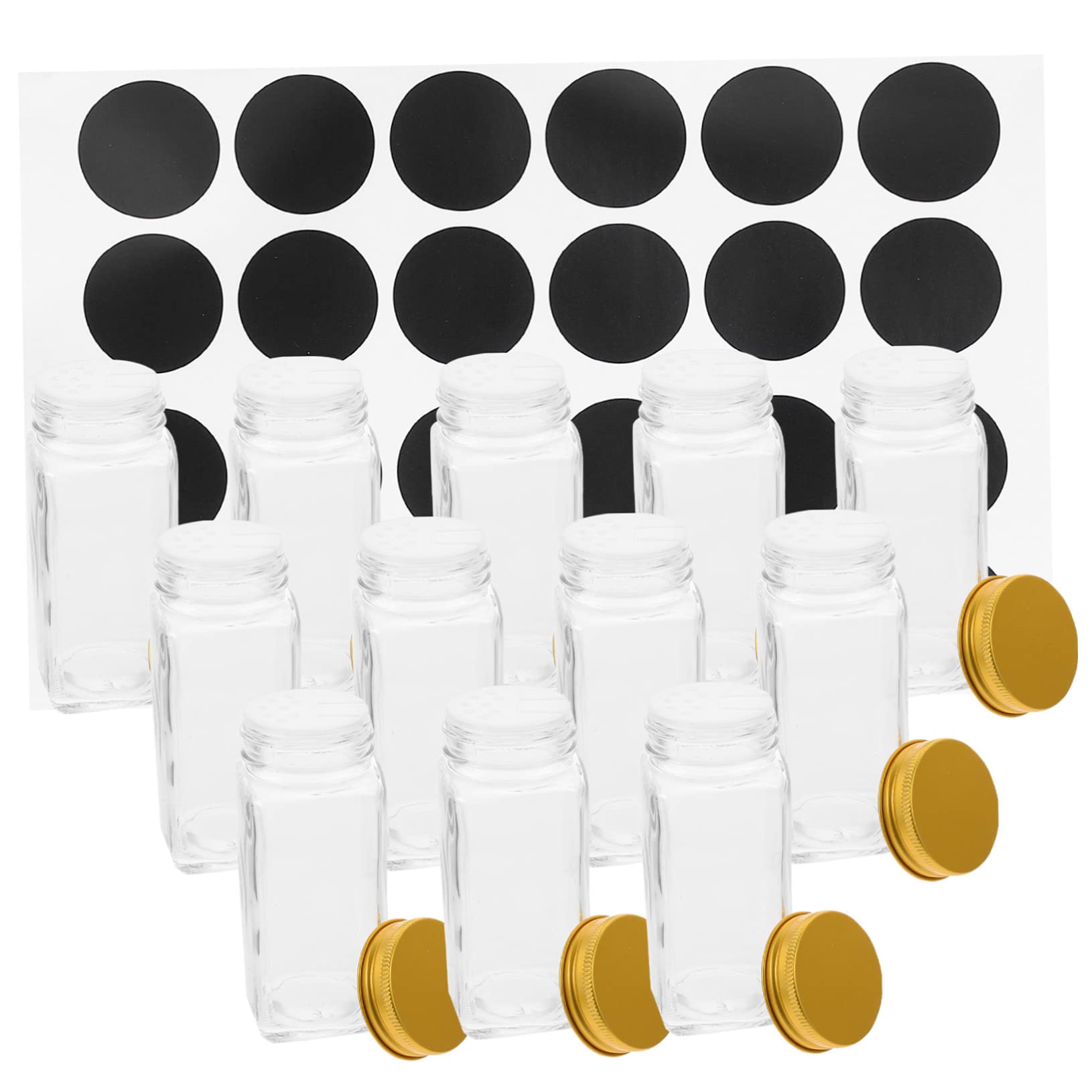 Récipient à épices en verre transparent BESTonZON lot de 12 bouteilles pour sel et poivre