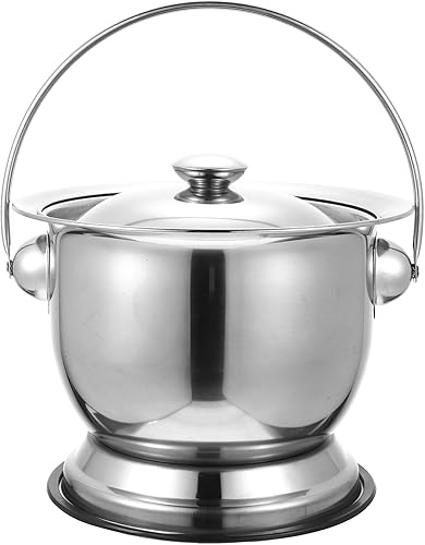 DOITOOL Olla de cámara para urinario, inodoro de emergencia, cubo de orina nocturna, de acero inoxidable, para hospital, camping, coche, dormitorio,