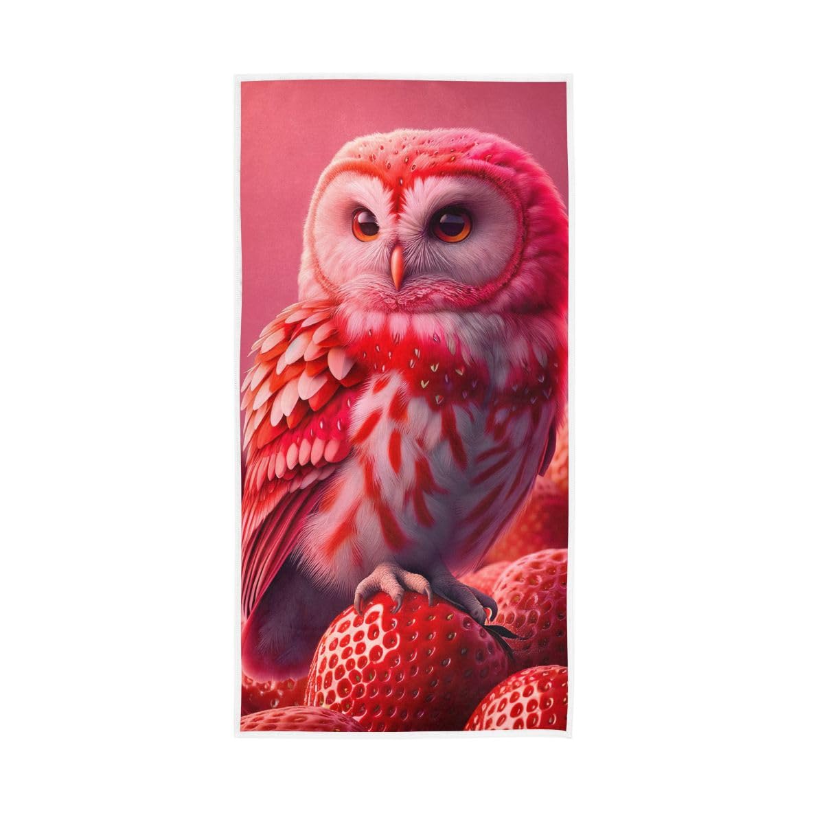 LSRCPD Owl Strawberry Bath Hand Towels for Bathroom, Hand Towels for Bathroom, Shower, Hotel, Spa 15 x 30 Inches