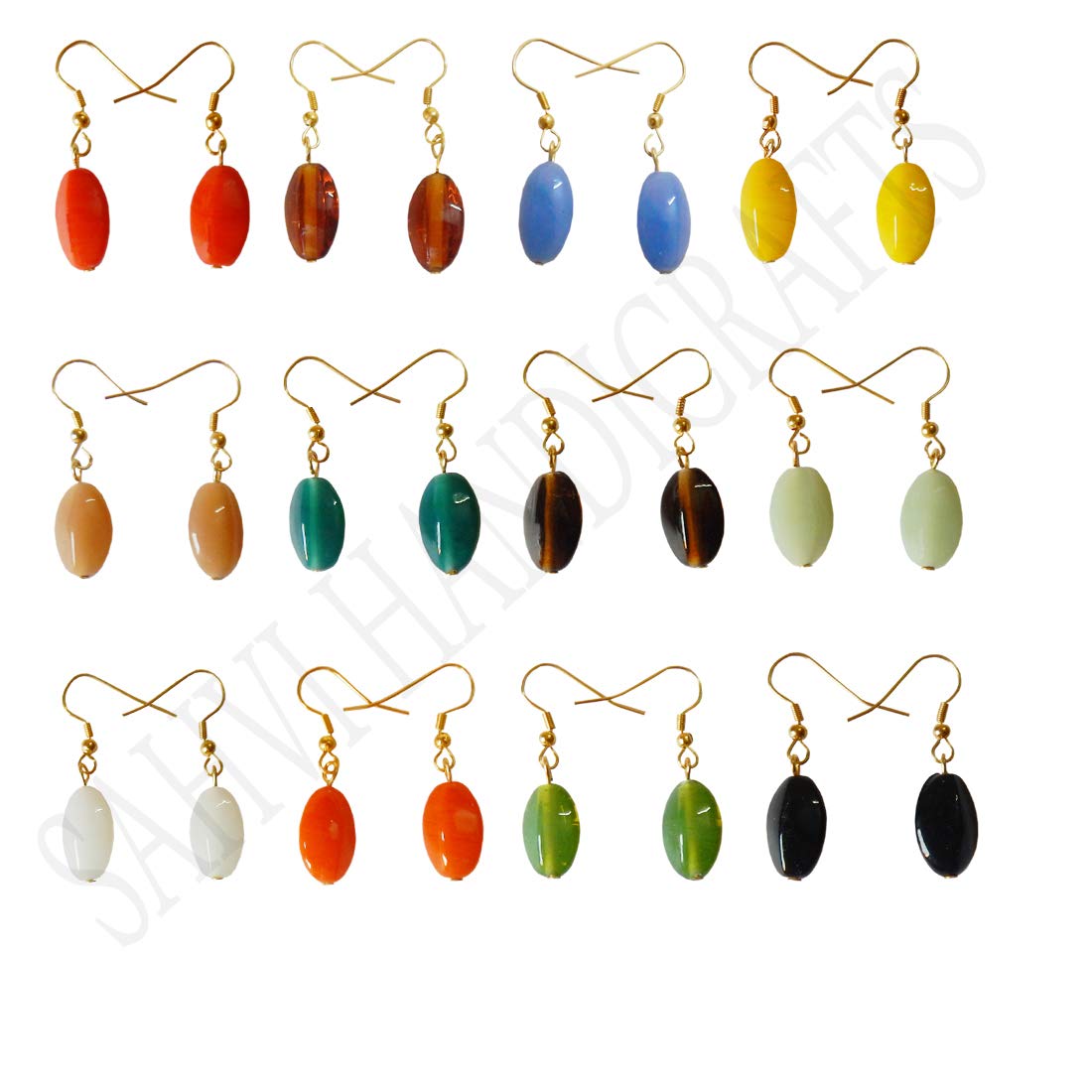 SAHVI HANDICRAFTS12 Pairs Girls/Womens Diurnally Wear Glass Bead Dangle Earrings Combo Set (Pack Of 12 Glass Drop Multicolour Earrings Combo Set) (B08WYM9QF3) Amazon Price History, Amazon Price Tracker
