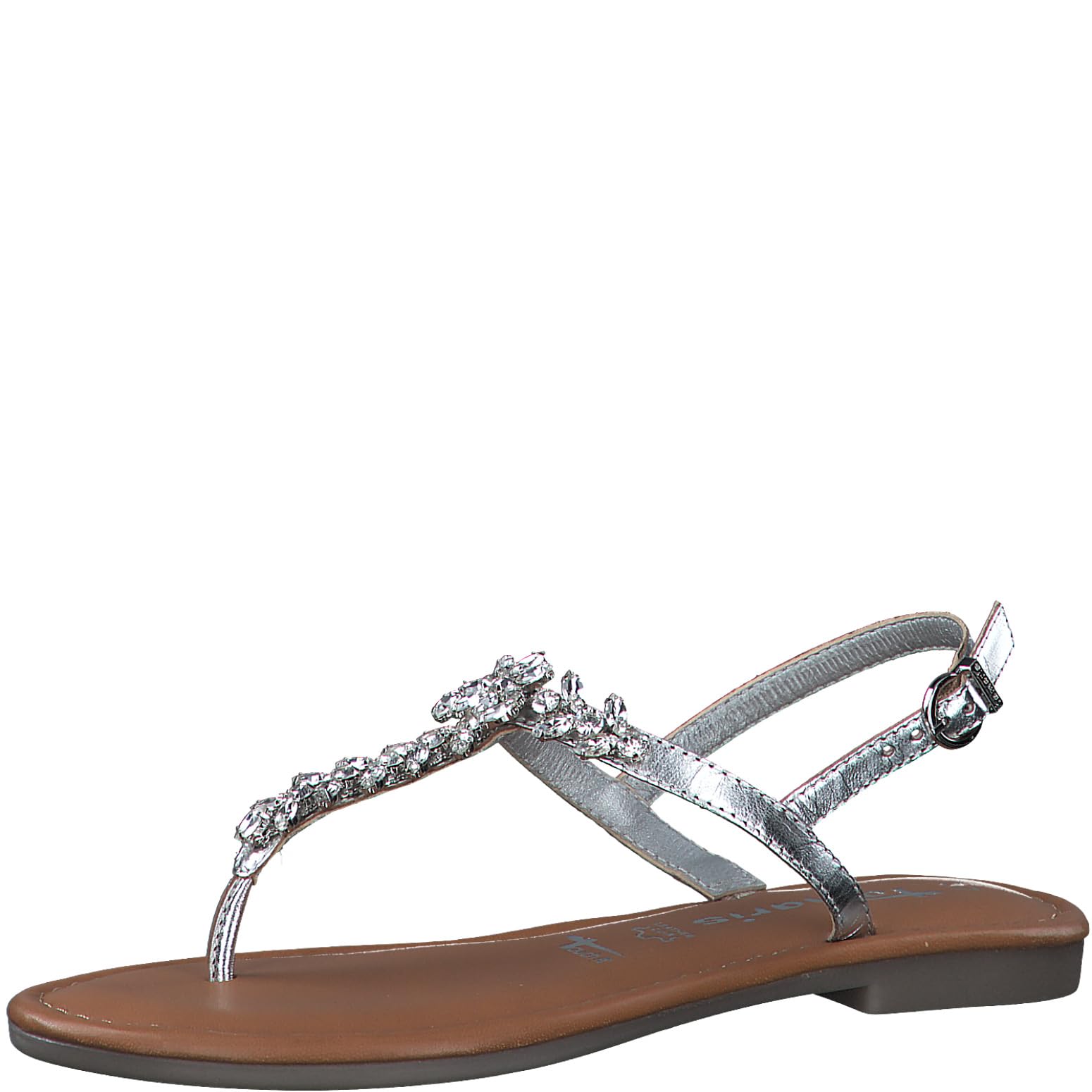 Tamaris Women's 1-28124-42 Toe Separator Sandals, silver, 4 UK