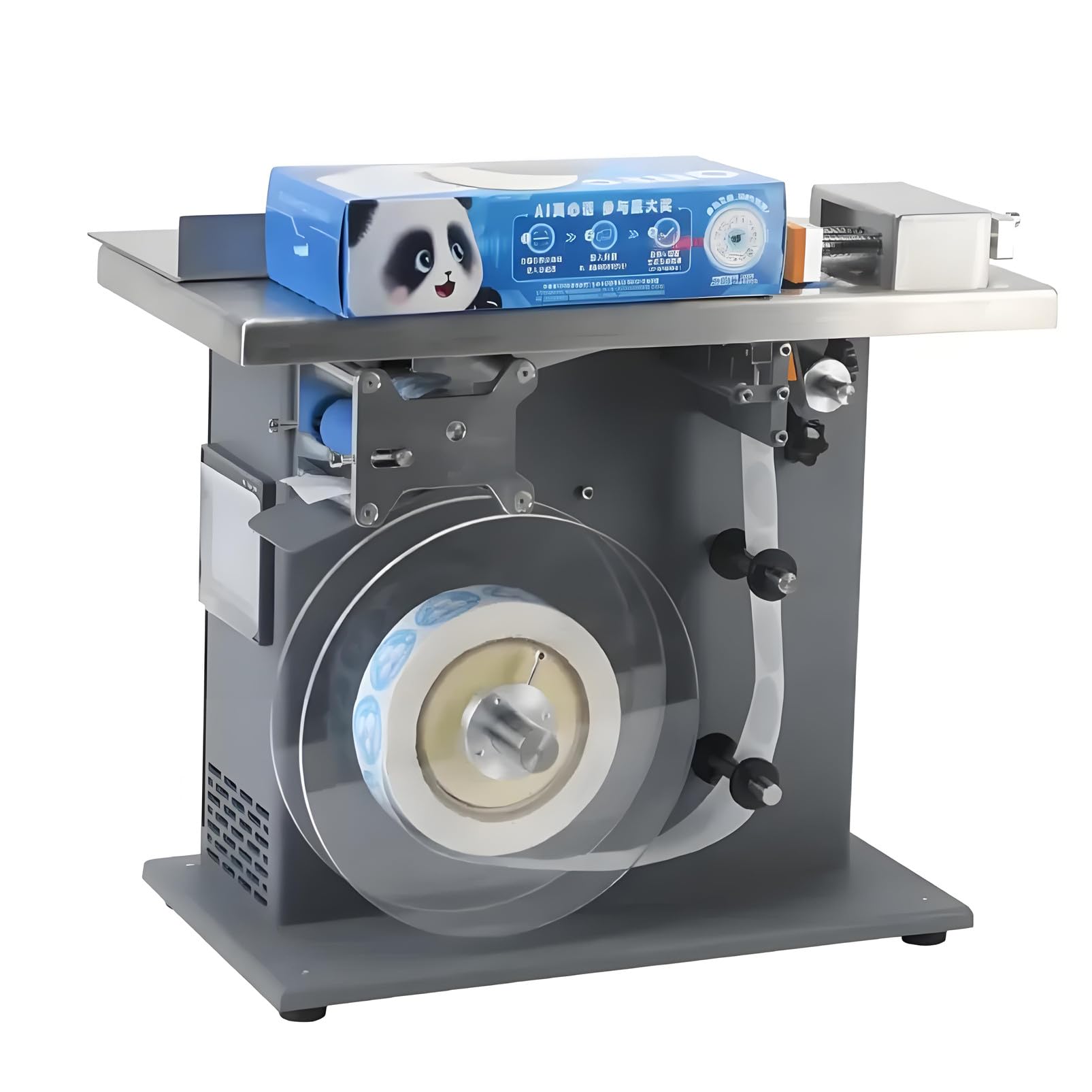 Lyayyds Multicolor Small Box Labeling Machine, Semi-Auto 90° Corner Label Applicator, 15-30 Pcs/Min, 200W, For Φ15-30Mm Products, Lightweight 400X225x356mm