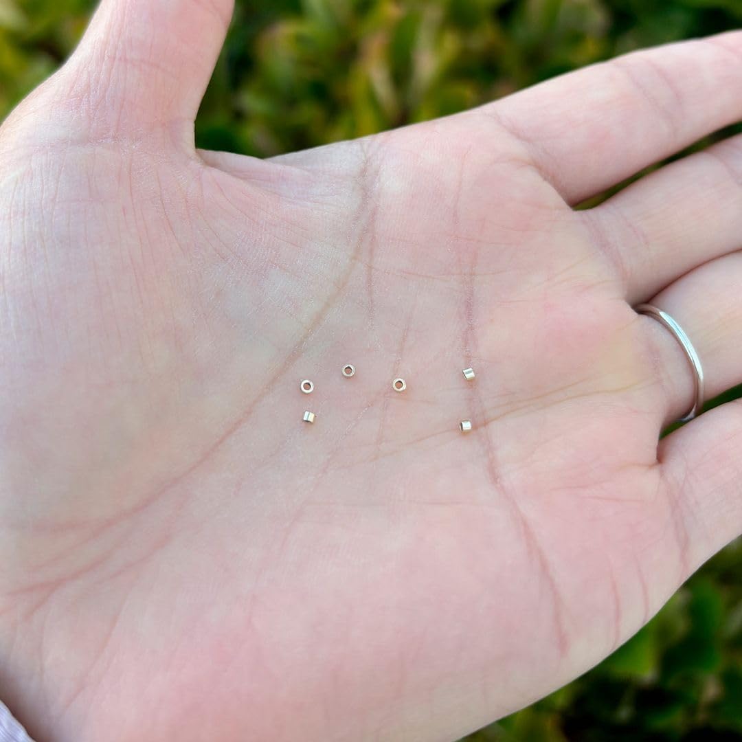 100pcs Adabele Real 1/20 14K Gold Filled Crimp Tube Loose Beads 1.6mm x 1mm Tiny Small Spacer (Hole ID 1mm) for DIY Craft Jewelry Making JK2-C1 - Image 3