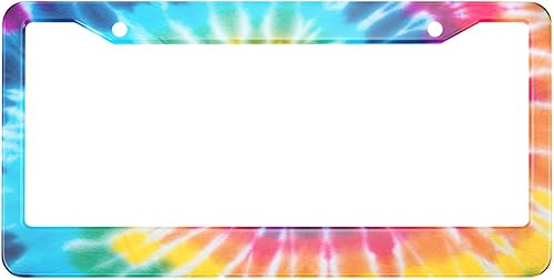 Miniatura 17 de HOSNYE - Marco de placa para automóvil con bandera de carrera, tablero ajedrezado vintage, cubierta de metal para placas frontales, marco de placa