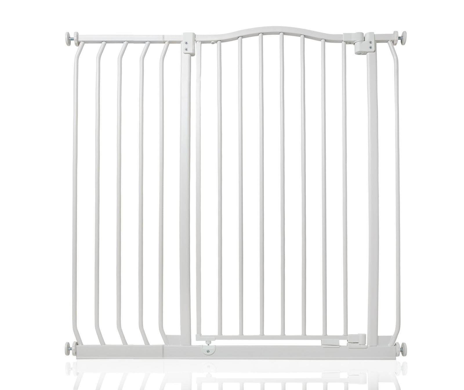 Safetots Matt White Extra Tall Curved Top Safety Gate, 98Cm - 107Cm, Extra Tall 100Cm In Height, Pressure Fit Stair Gate, Baby Gate For Doors Hallways And Spaces, Safety Barrier, Easy Installation
