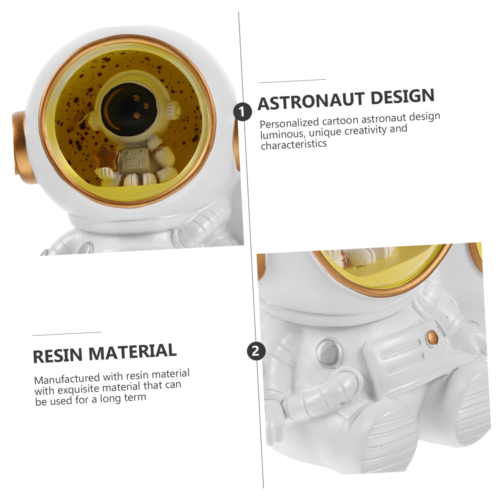 Angoily LED Astronauten Stiftehalter aus Kunstharz, Weiß, für Schreibtisch