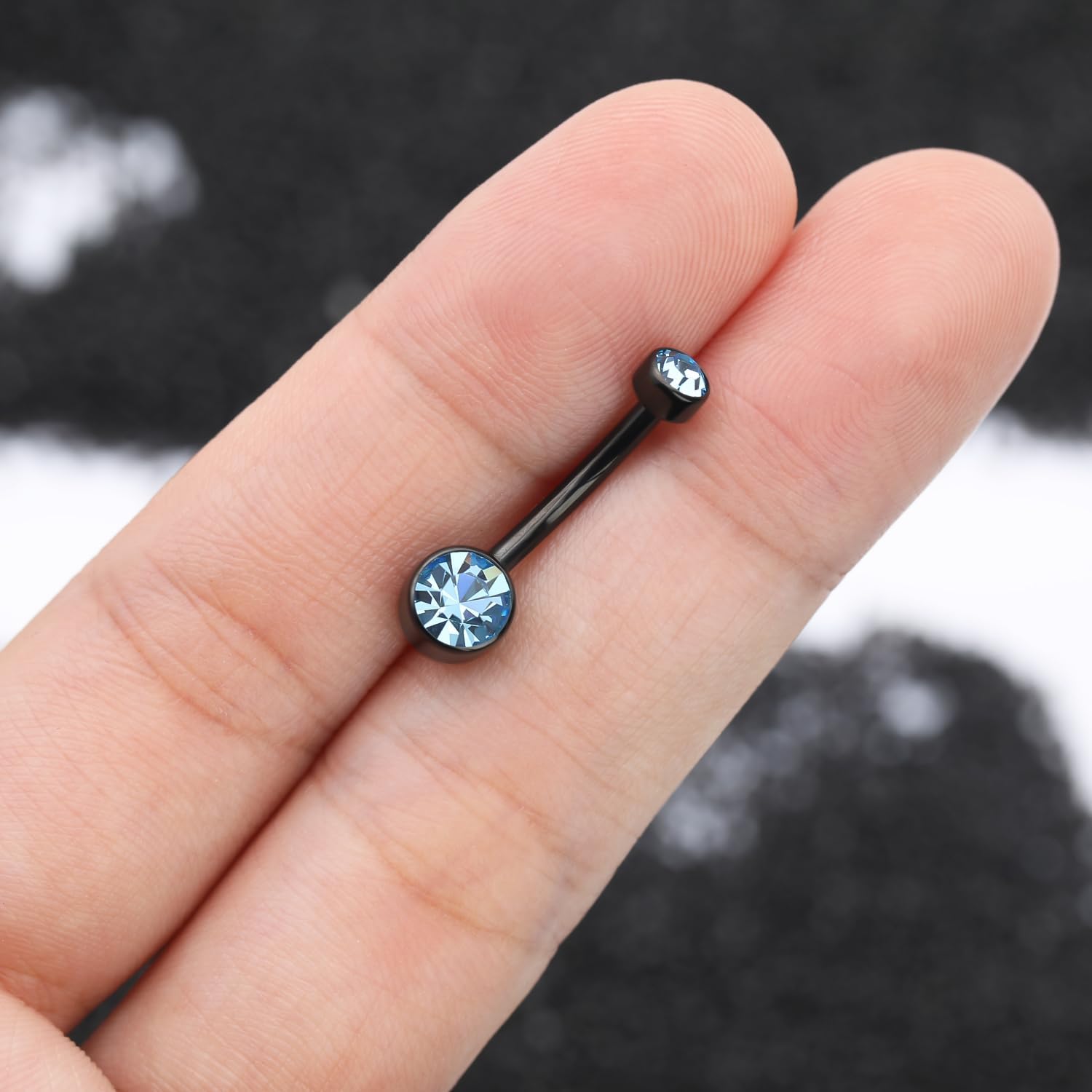 XUU G23 Titanium Belly Button Rings, Black & Silver – 14G Internally Threaded Navel Piercing Jewelry – 10mm & 12mm Barbells with 7 Colors CZ Crystal – Hypoallergenic Jewelry - Image 5
