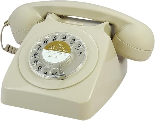 Teléfono retro de esfera giratoria, teléfono antiguo decorado, teléfono fijo antiguo con cable para hogar, oficina, escuela, hotel, decoración