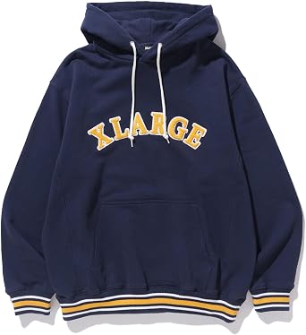 XLARGE  STRIPED RIB HOODED SWEATSHIRT