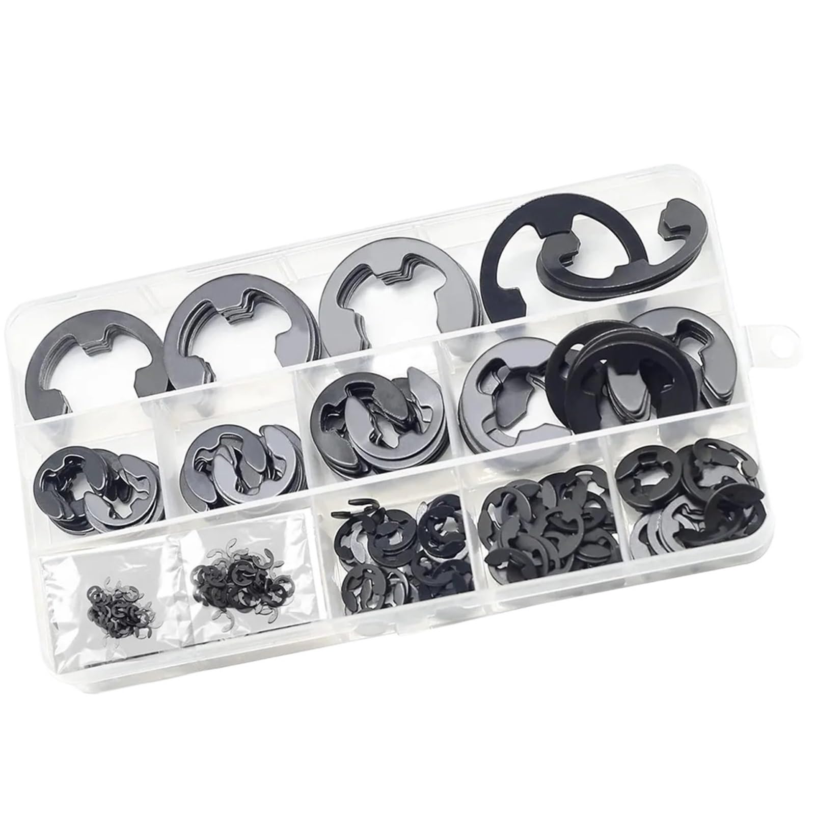Rondelle Kit d'assortiment de rondelles circlips à pression, 1000 pièces, coffret M1.2 M15, retenue externe noire for arbre