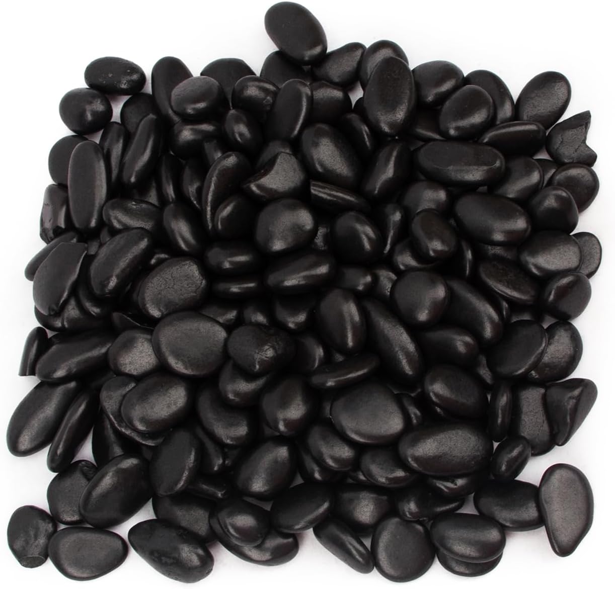 18lbs Natural Polished Decorative Gravel - Small Black Stones, Aquarium Gravel & Garden Ornamental Pebbles