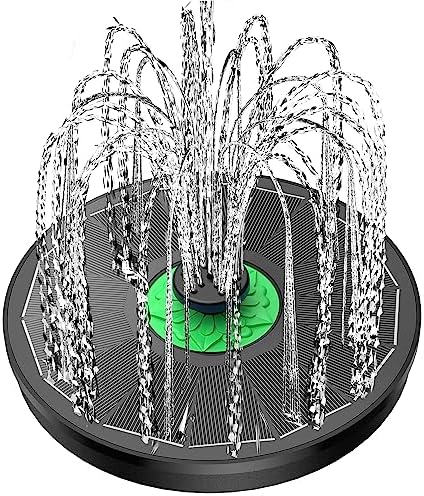 Yzert Solar Fountain Full Glass Black Panel No Battery, 3.5W Bird Bath Fountains Solar Power with 4 Fixed Rods & 8 Nozzles, 2023 Solar Fountain Pump for Bird Bath, Pool, Garden, Outdoor, Pond