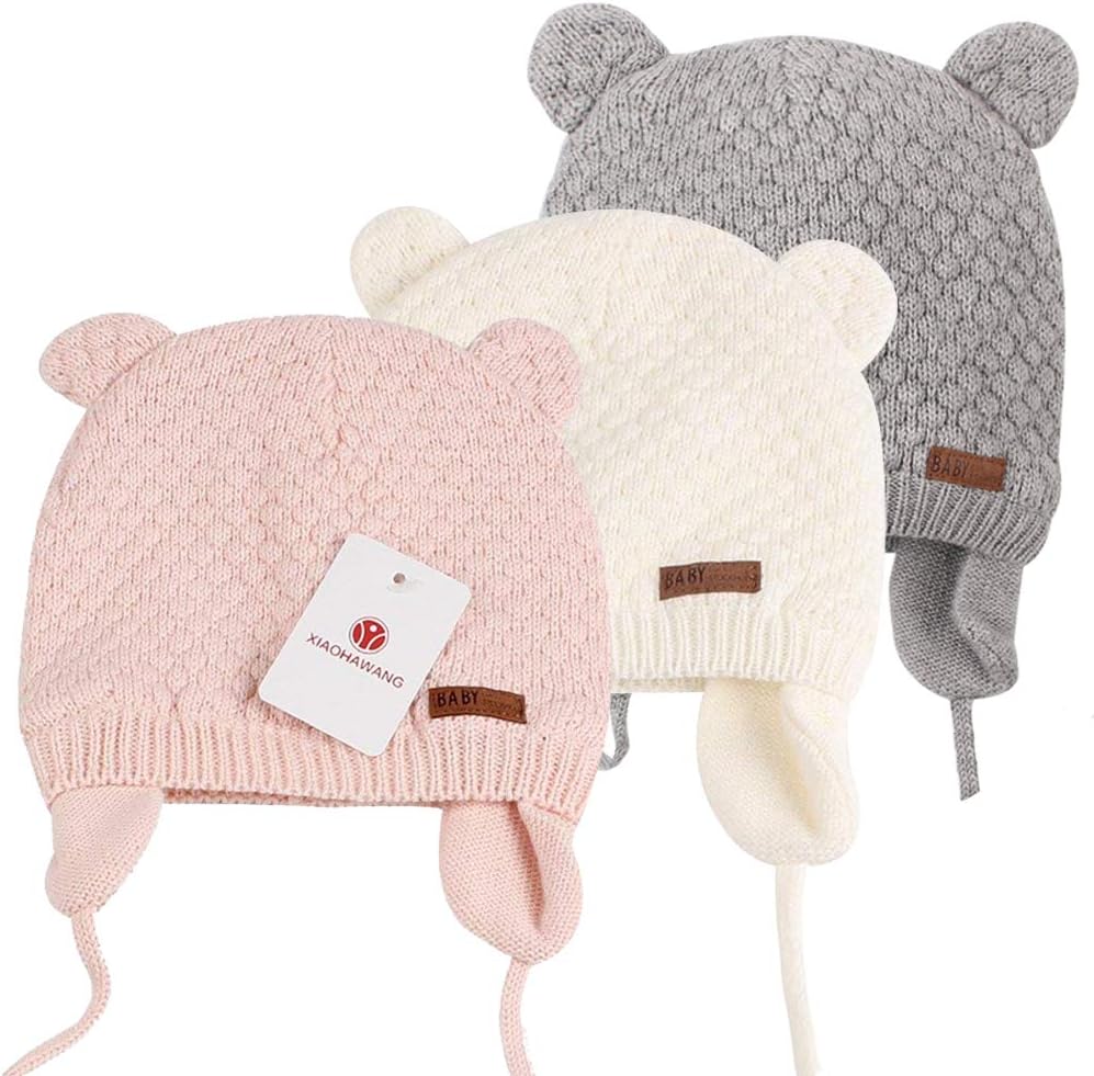 XIAOHAWANG Baby Hat Cute Bear Toddler Earflap Beanie Warm for Fall Winter - Image 2