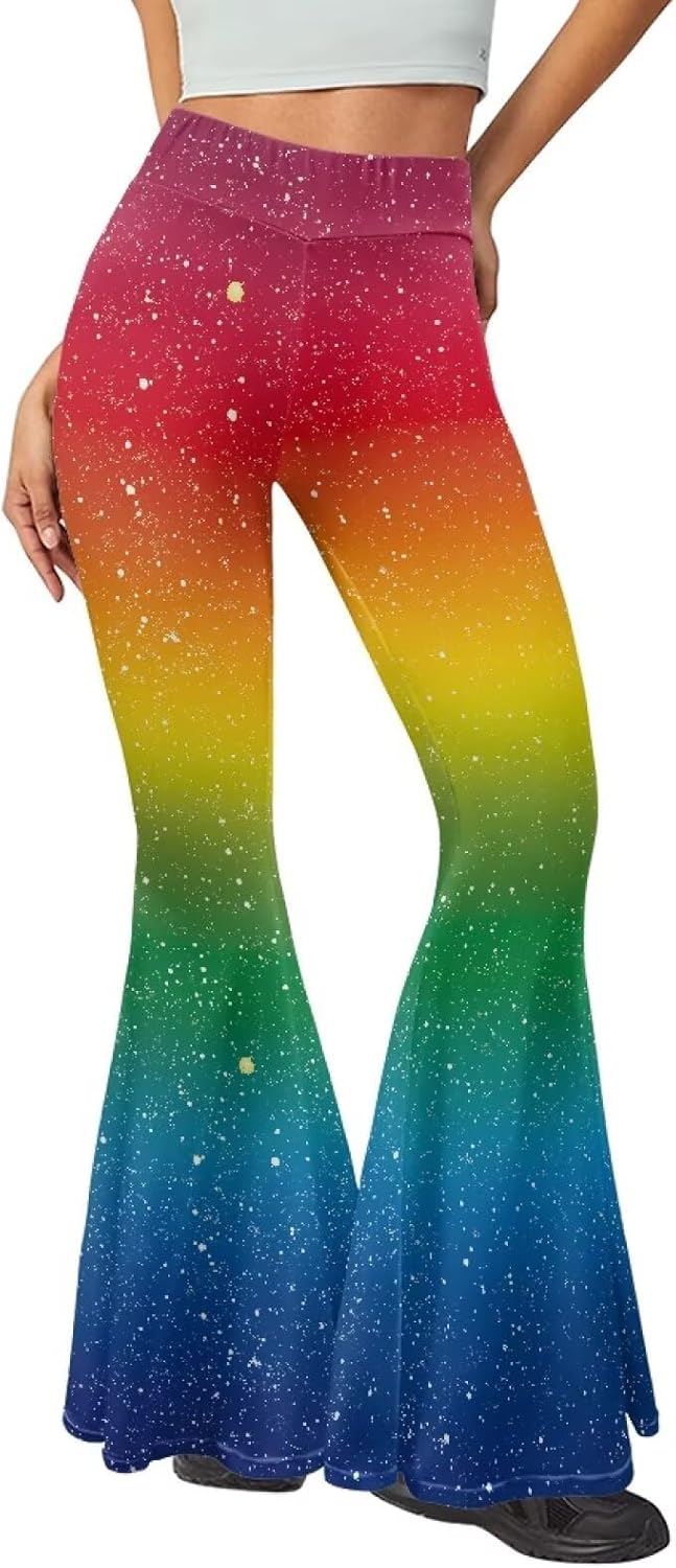 Womens Yoga Pants High Waisted Flare Leggings with Tummy Control Bell Bottom Pants - Image 2