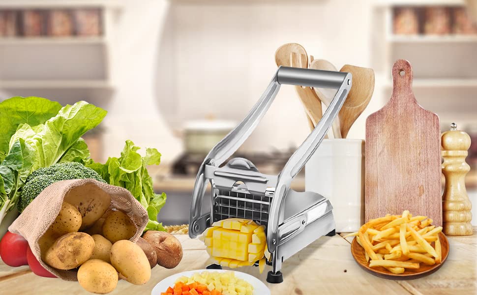 Amazon | フレンチフライカッター ポテトカッター 2枚刃サイズ 滑り