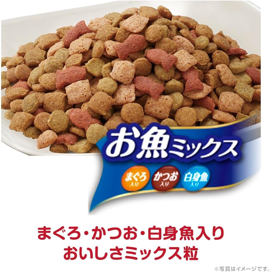 【Большая упаковка】 Сухой рыбный корм Cat Genki для кошек с тунцом, скумбрией и белой рыбой, 3,5 кг, Домашний Unicharm, фото 3