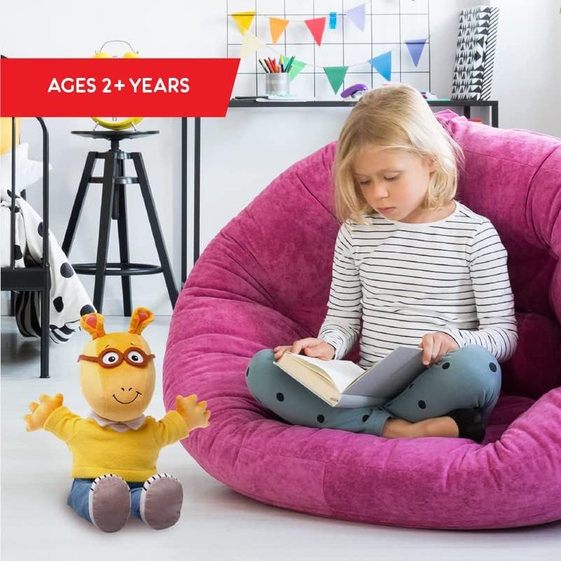 Miniatura 2 de Mighty Mojo Muñeco de peluche Arthur The Ardvark de PBS Show Arthur, lindo, suave, peluche para niños, 15 pulgadas (Daytime Arthur)