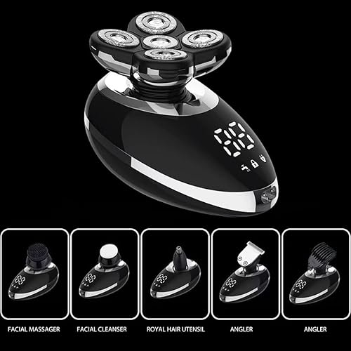 Miniatura 4 de Afeitadora de cabeza, afeitadoras eléctricas para hombres con pantalla LCD y fácil de transportar