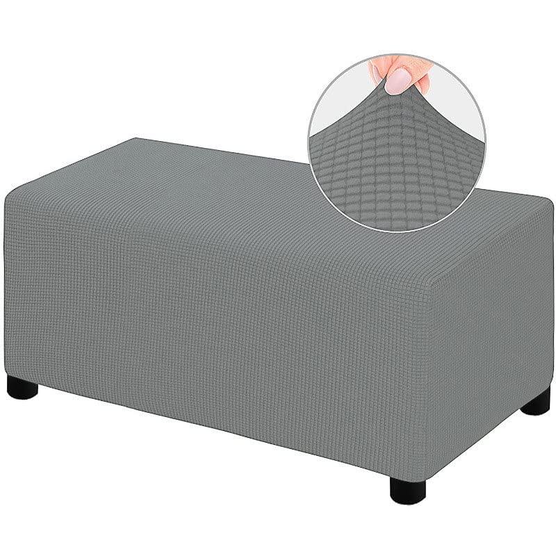 Rectangular Funda Otomana Terciopelo Elastico Funda De Puff Sofa Funda Reposapies, Funda para Taburete Protector De Puff Retirable Lavable, para Sala (Color : A9, Size : 50-76cm)