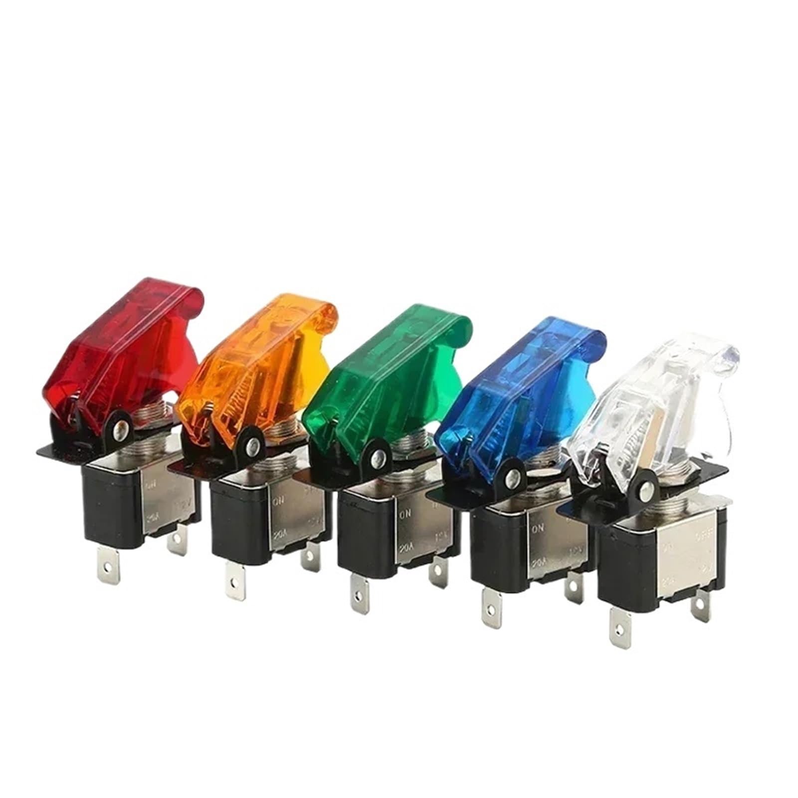 Auto Car Boat Truck 12 V LED Przełącznik, podświetlane światło 3pin ON Off 20A z bezpieczeństwem Aircraft Flip Up Cover Guard Red Green(fioletowy)