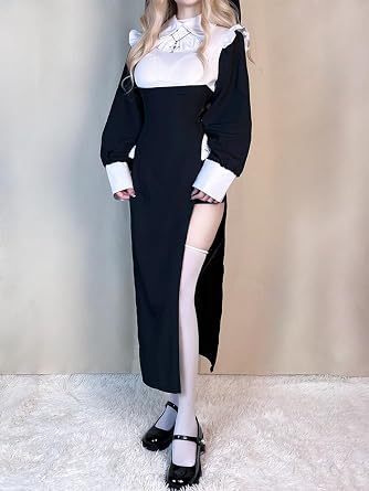 Saoki Manufacturing Nun Battle Nun Dress Sexy Cosplay Uniform Maid Outfit Dress Costume Ladies Women's Clothing Costume Photography Large Size