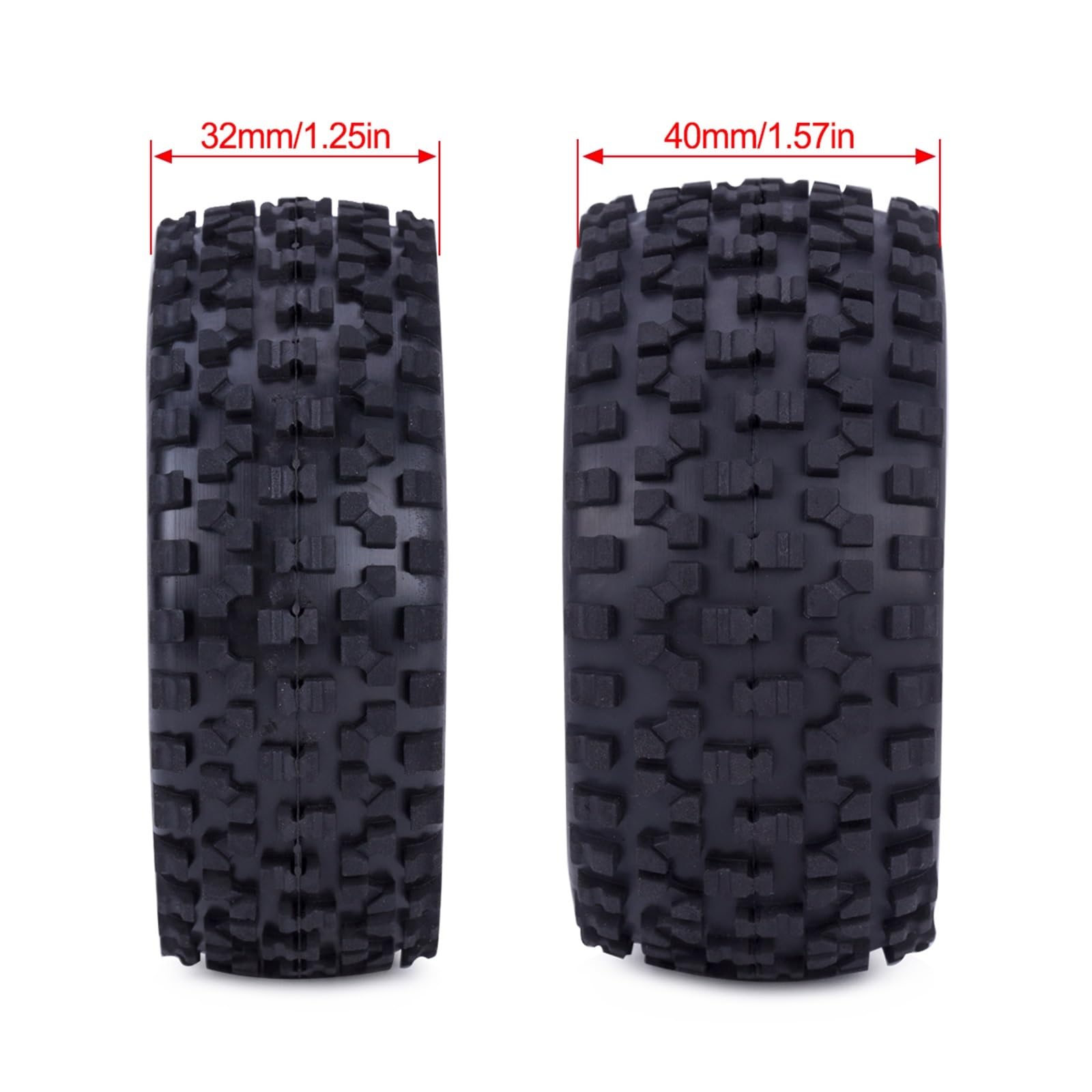 Juego NeumáTicos Ruedas RC para Wltoys para Redcat para HPI para HSP para Tamiya Juego Ruedas Neumáticos Delanteros Traseros 4 Piezas Bujes Hexagonales 12Mm Piezas Mejora para Buggy RC 1/10
