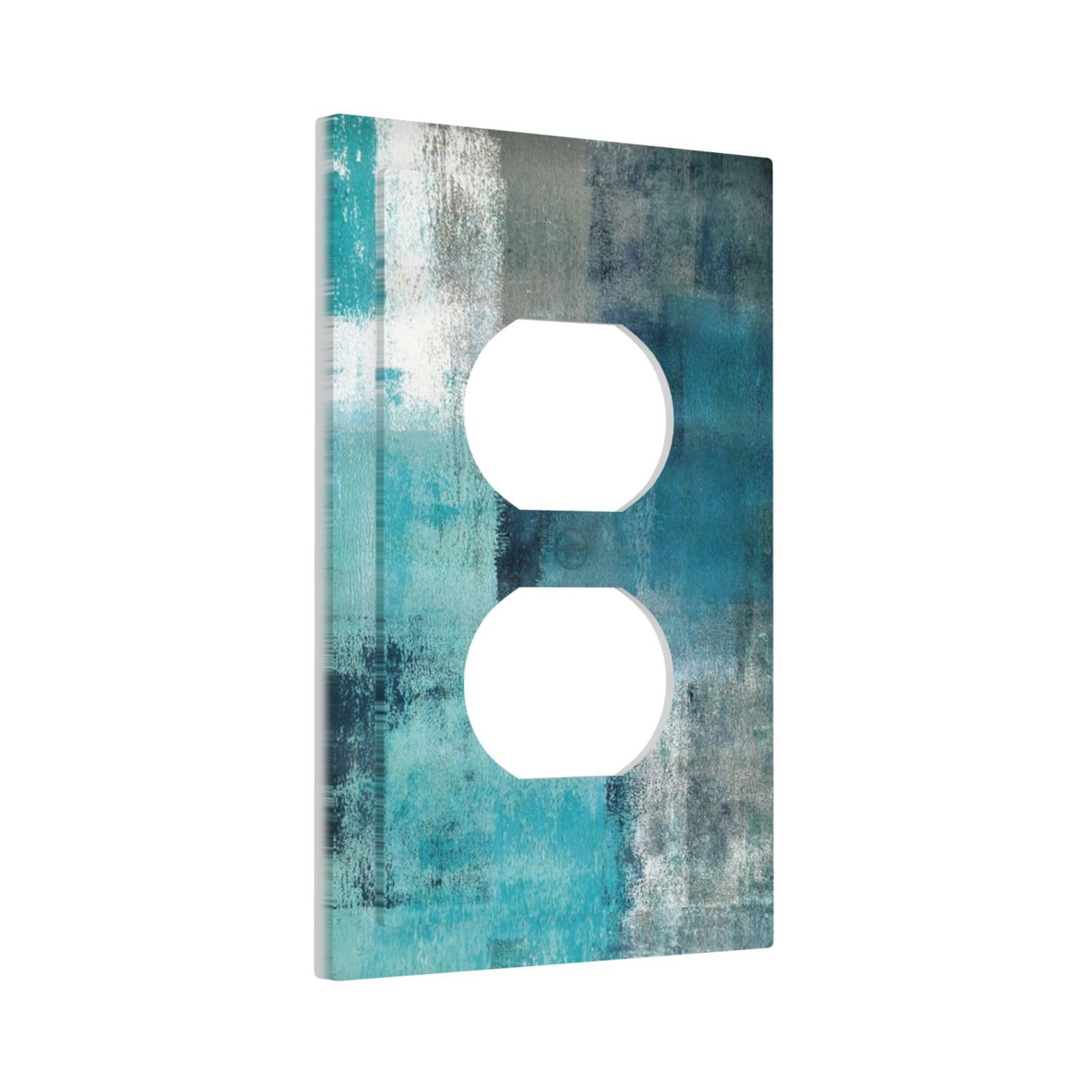 Bohemian Turquoise Teal/Mutil Oriental Medallion 1 Gang No Device Artistic Light Switch Cover Single Blank Electrical Wall Plate Decorative Switch Plate Covers Faceplate For Country Bathroom Decor