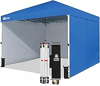 Vista 15 de CROWN SHADES Tienda de campaña comercial con toldo instantáneo comercial de 10 x 10 pulgadas con bloqueo central, tela 300D, 4 paredes laterales