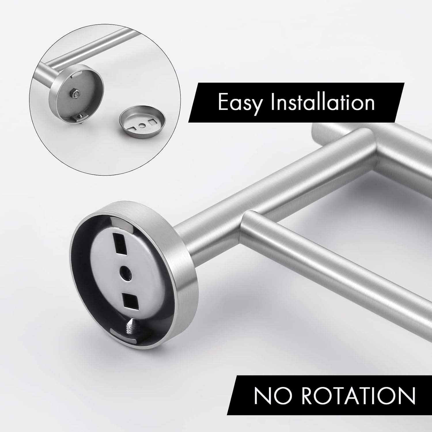 KES Double Towel Bar 23.6 Inch Bathroom Kitchen Towel Holder Dual Towel Rod Rustproof Wall Mount SUS304 Stainless Steel Brushed Finish, A2001S60-2